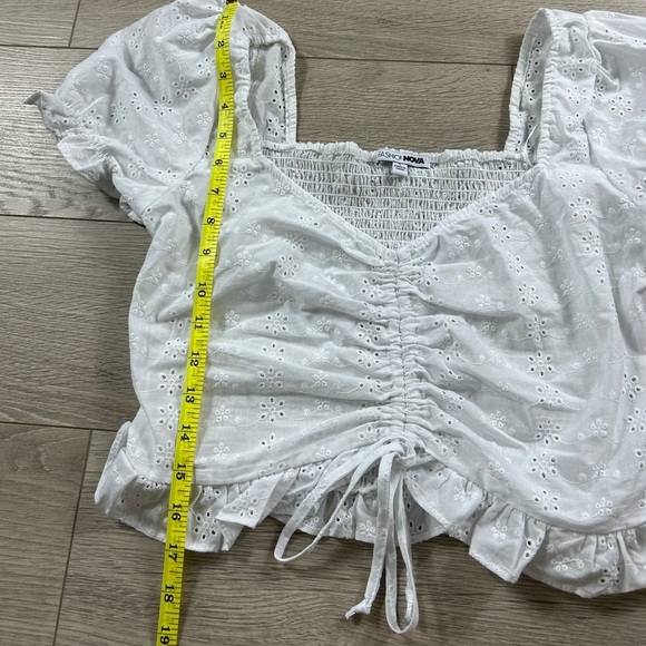 Fashion Nova Beachside Picnics Eyelet Lace Top White - Picture 10 of 11